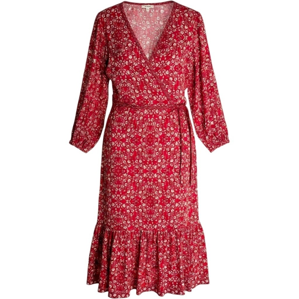 Max Studio Romantic Cottagecore Midi Dress Womens L Prairie Ruffle Hem Holidays